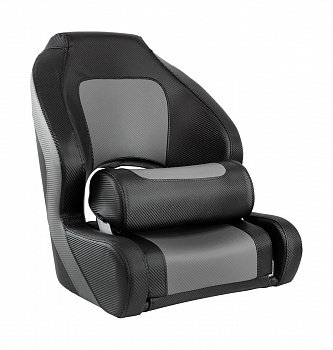 Кресло с болстером Deluxe Carbon, обивка черный/серый винил