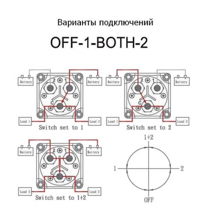 Выключатель массы 4 положения ON-OFF 300A 12-48B AES121130C