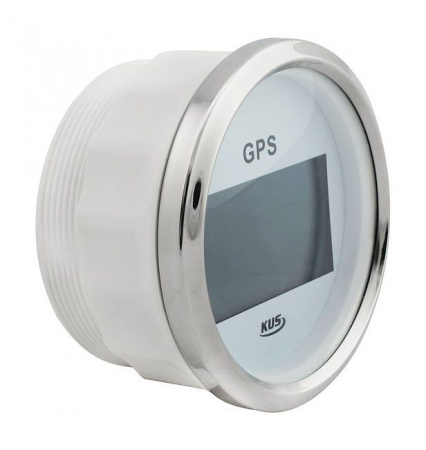 GPS-спидометр электронный, белый циферблат, нержавеющий ободок, выносная антенна, д. 85 мм KY08109